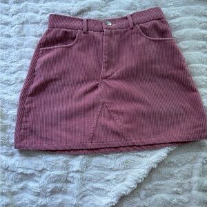 SHEIN Pink Ribbed A-Line Mini Skirt Casual
